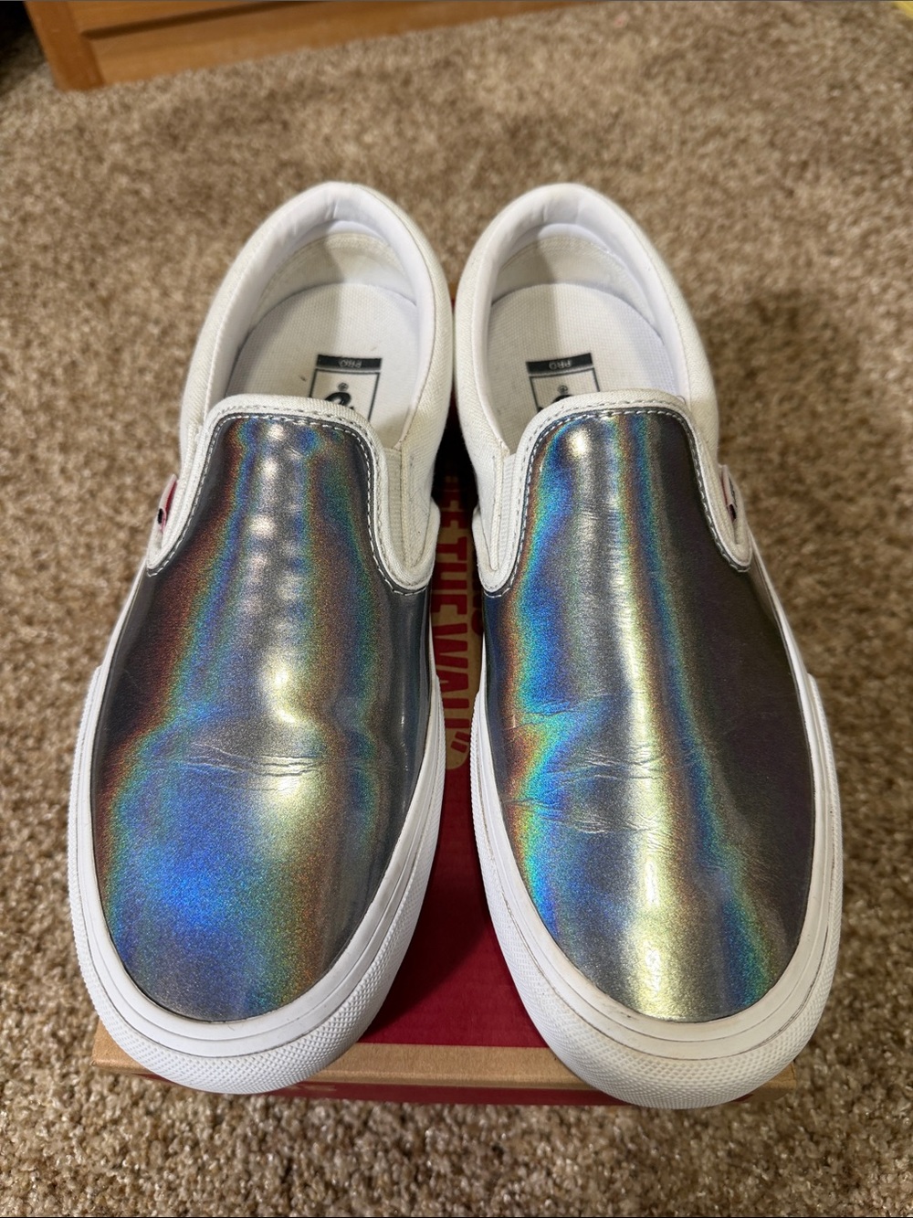 🌈VANS Slip-On Pro - Silver Rainbow 9.5W🌈 - Picture 2 of 7